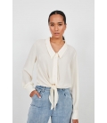 FLOWY CHIFFON BLOUSE WITH KNOT