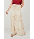 LONG SKIRT WITH PERFORATED EMBROIDERY
