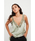SATIN AND LACE LINGERIE TOP